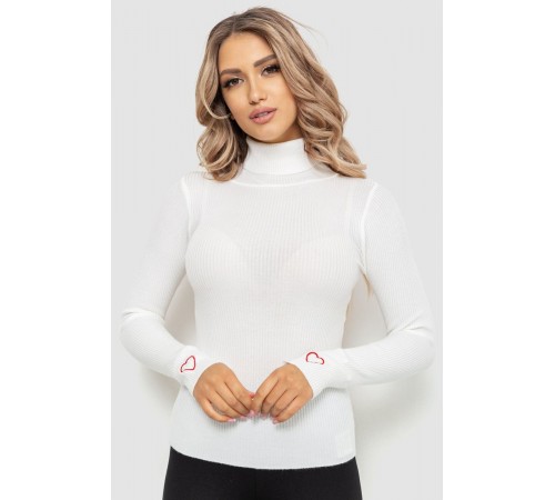 Гольф жіночий в рубчик, колір білий, 204R051