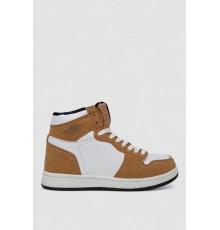 Кросівки жіночі зимові на хутрі, колір біло-коричневий, 248RH1030