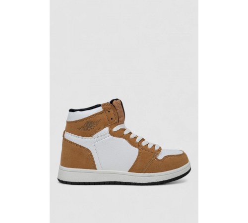 Кросівки жіночі зимові на хутрі, колір біло-коричневий, 248RH1030