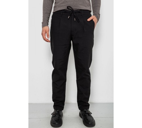 Штаны мужские классические однотонные, цвет черный, 157RU02-005