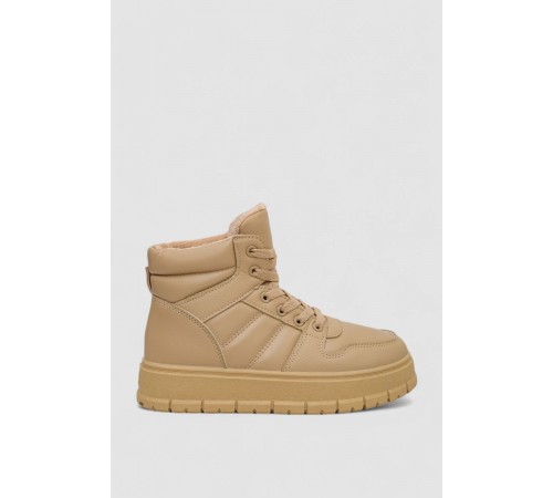 Кросівки жіночі зимові на хутрі, колір бежевий, 248RMB03