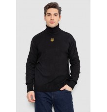 Гольф мужской с вышивкой тризубец, цвет черный, 161R010