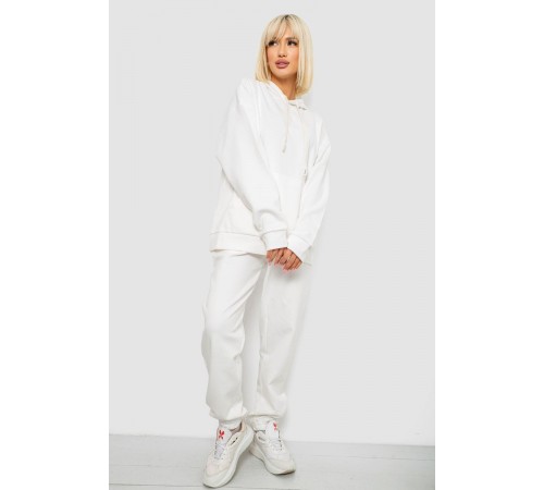 Спортивний костюм жіночий однотонний, колір молочний, 244R1070AG