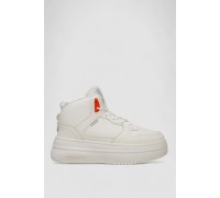 Кросівки жіночі зимові на хутрі, колір біло-помаранчевий, 248RAM09