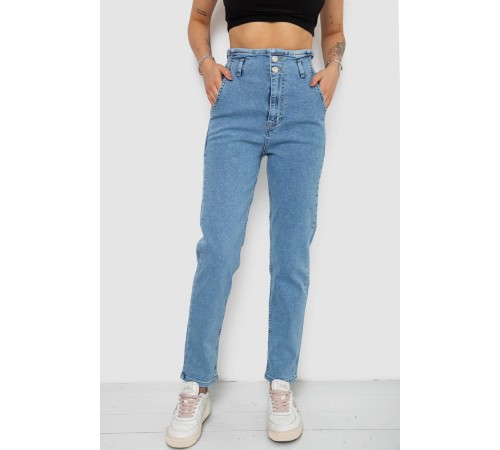 Джинси жіночі Mom-fit, колір блакитний, 244R1640S20