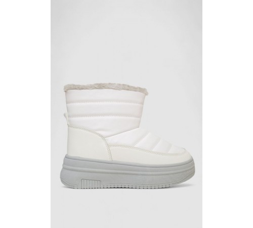 Дутики жіночі зимові на хутрі, колір біло-сірий, 248RAM018