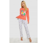 Пижама женская с принтом, цвет оранжевый, 243R1051