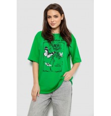 Футболка жіноча з принтом, колір зелений, 244R2009