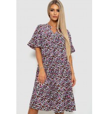 Плаття з квітковим принтом, колір чорно-рожевий, 102R5251-1
