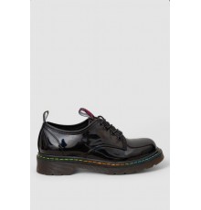 Лофери жіночі на шнурках лакові, колір чорний, 248RRT17-6