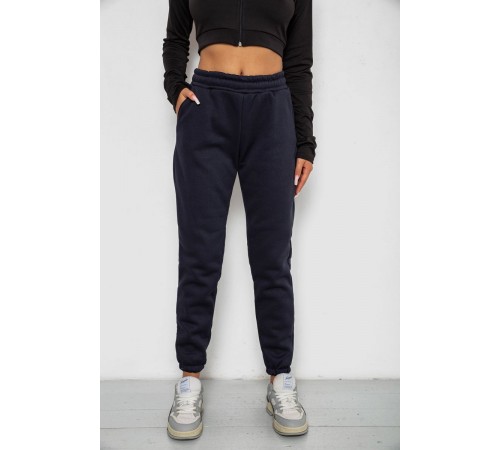 Спортивні штани жіночі на флісі, колір темно-синій, 238R57012