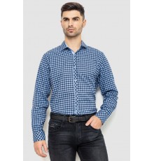 Сорочка чоловіча в клітинку байкова, колір синьо-блакитний, 214R16-33-164 Сорочка чоловіча в клітинку байкова, колір синьо-блакитний, 214R16-33-164