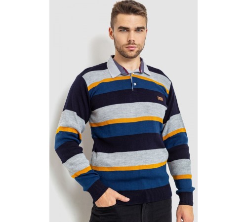 Свитер-обманка мужской, цвет серо-синий, 161R901