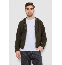 Кофта мужская на молнии с капюшоном, цвет хаки, 238R103-1