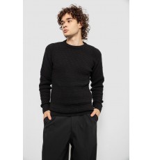 Свитер мужской однотонный, цвет черный, 161R1040