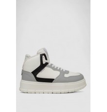 Кроссовки женские на меху, цвет серо-белый, 248RMB09