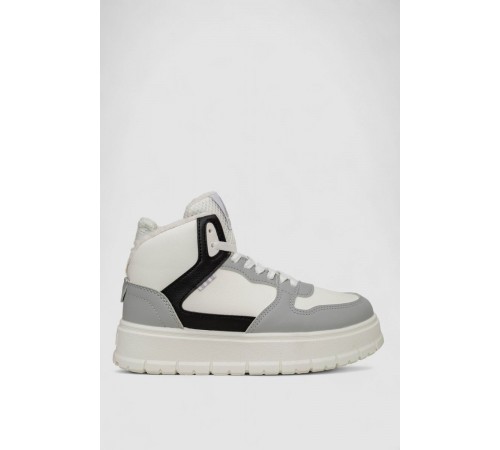 Кросівки жіночі зимові на хутрі, колір сіро-білий, 248RMB09