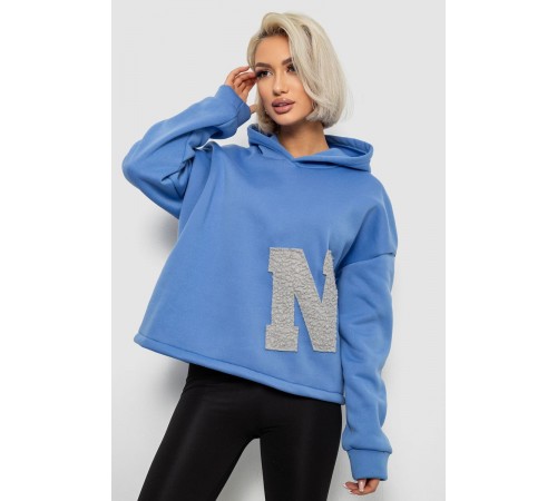 Худі жіночий з капюшоном на флісі, колір блакитний, 257R335