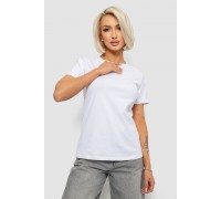 Футболка женская однотонная, цвет белый, 204R3333