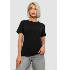 Футболка жіноча однотонна, колір чорний, 204R3333