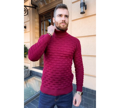 Свитер мужской, цвет бордовый, 161R602