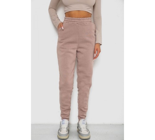 Спортивні штани жіночі на флісі, колір мокко, 238R57013