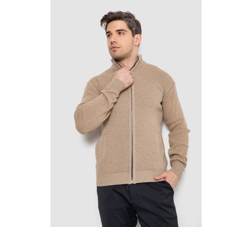 Кофта мужская на молнии с карманами, цвет бежевый, 161R1053