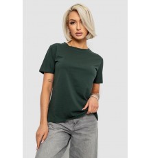 Футболка жіноча однотонна, колір темно-зелений, 204R3333
