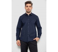 Рубашка мужская однотонная, цвет темно-синий, 214R7466