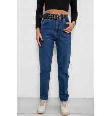 Джинси жіночі однотонні MOM, колір синій, 244R001115