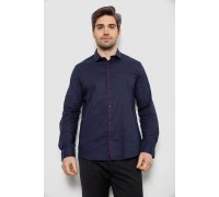 Рубашка мужская однотонная с принтом, цвет синий, 186R2025