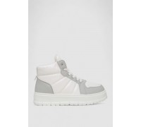 Кросівки жіночі зимові на хутрі, колір сіро-білий, 248RMB02