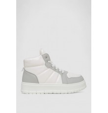 Кросівки жіночі зимові на хутрі, колір сіро-білий, 248RMB02