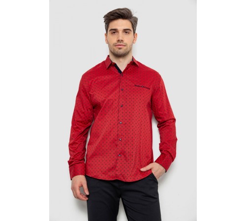 Рубашка мужская с принтом, цвет красный, 214R7166