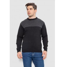Свитер мужской в полоску, цвет черный, 161R1029