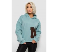 Худі жіночий з капюшоном на флісі, колір світло-оливковий, 257R335