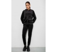 Спортивный костюм женский велюровый, цвет черный, 244R9135