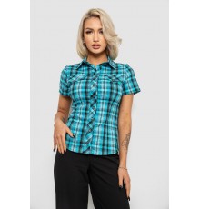 Сорочка жіноча в клітинку, колір бірюзовий, 230R065