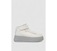 Кроссовки женские зимние на меху, цвет бело-серый, 248RAM03