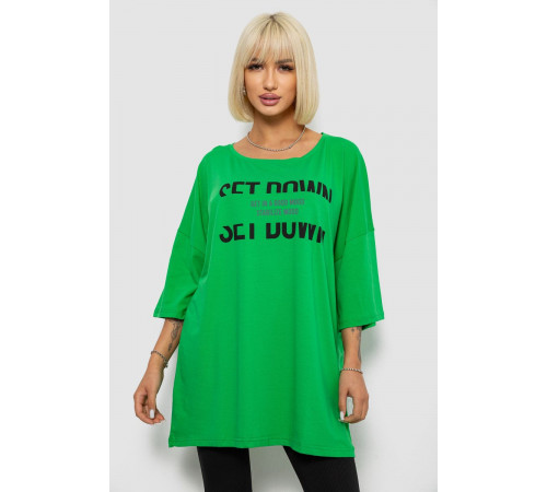 Футболка женская с принтом, цвет зеленый, 244R3012-5