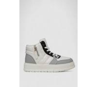 Кросівки жіночі зимові на хутрі, колір біло-чорний, 248RMB06