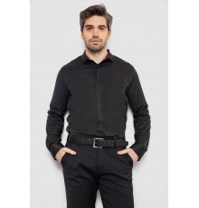 Сорочка чоловіча однотонна, колір чорний, 186R2010