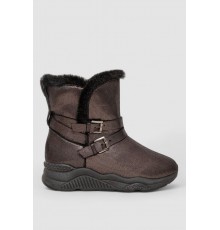 Уггі жіночі зі штучним хутром всередині, колір коричневий, 131R747