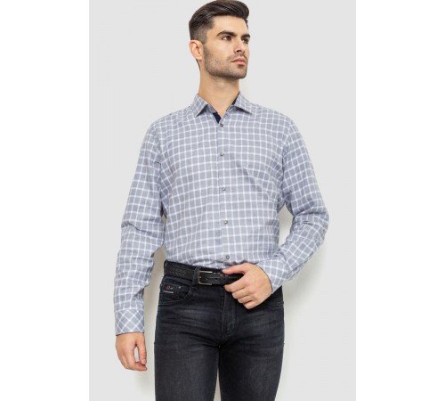 Рубашка мужская в клетку, цвет серо-белый, 214R113-35-193