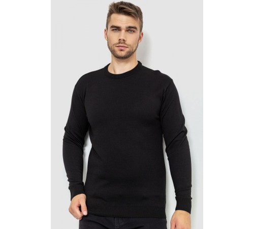 Свитер мужской однотонный, цвет черный, 161R1770-1