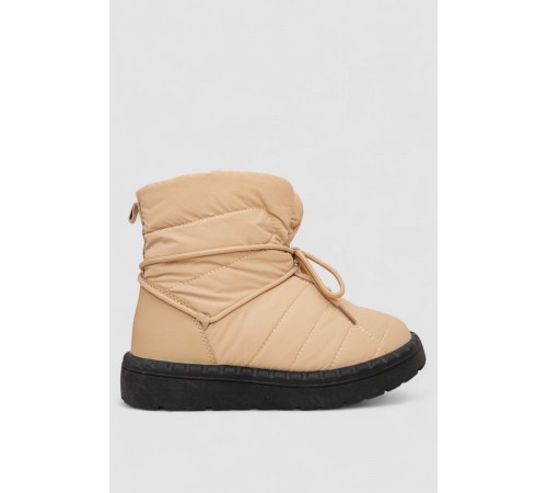 Дутики жіночі зимові на хутрі, колір чорно-бежевий, 248RFM19