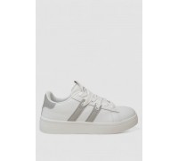 Кроссовки женские кожа, цвет бело-серый, 248RJH900-10