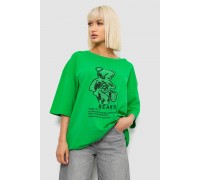 Футболка жіноча з принтом, колір зелений, 244R2029-5