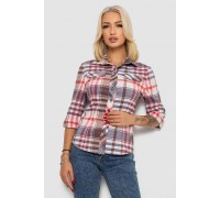 Сорочка жіноча в клітку, колір молочно-червоний, 230R063