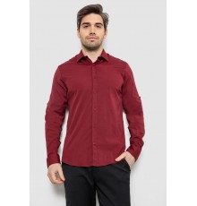 Рубашка мужская однотонная с принтом, цвет бордовый, 186R6918-4